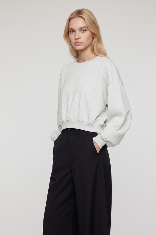 Women's Boxy Cropped Crewneck Sweatshirt
