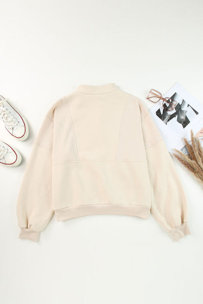 Stand Collar Fleece Sweatshirt