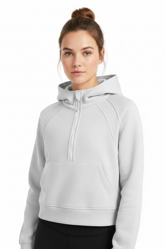 Cropped Half-Zip Hoodie