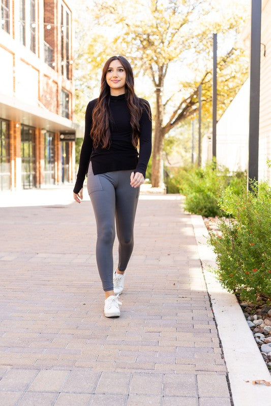 Charcoal Crossover Leggings