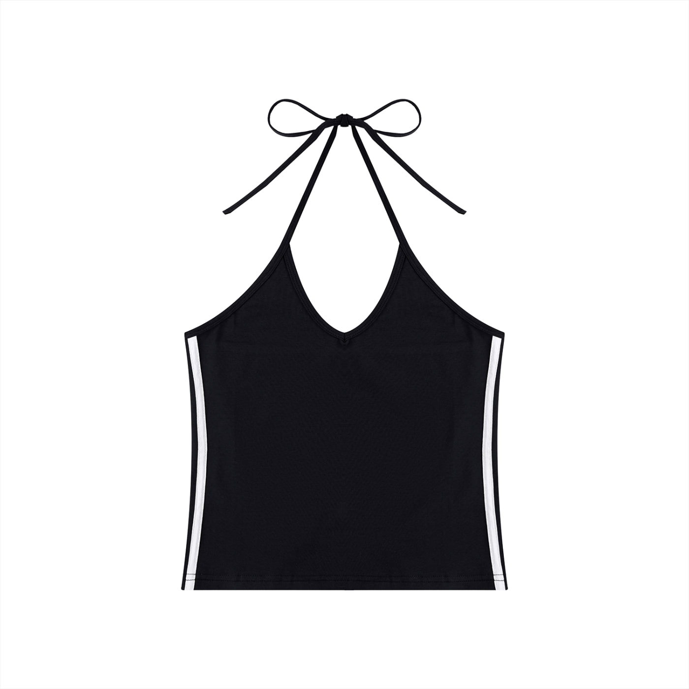 Women's Color Block Halter Crop Tank Top