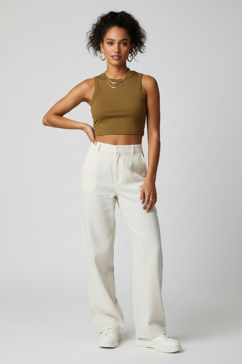 Women's Tight Crewneck Crop Tank Top