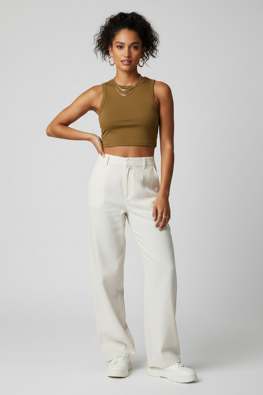Women's Tight Crewneck Crop Tank Top