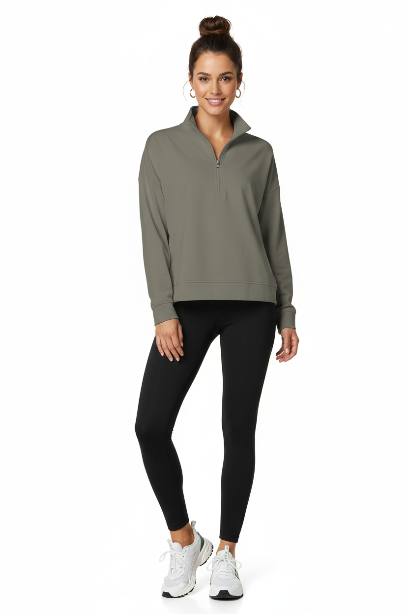 Womens Perform Quarter Zip (Pine)