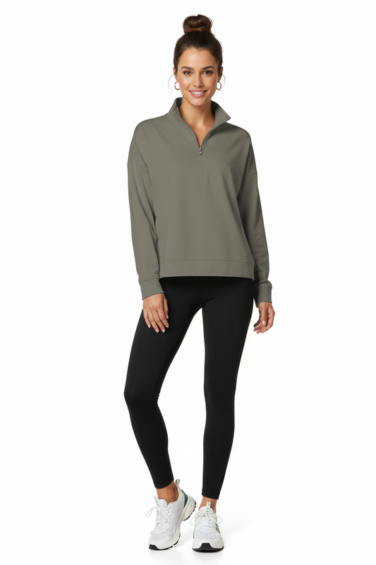 Womens Perform Quarter Zip (Pine)