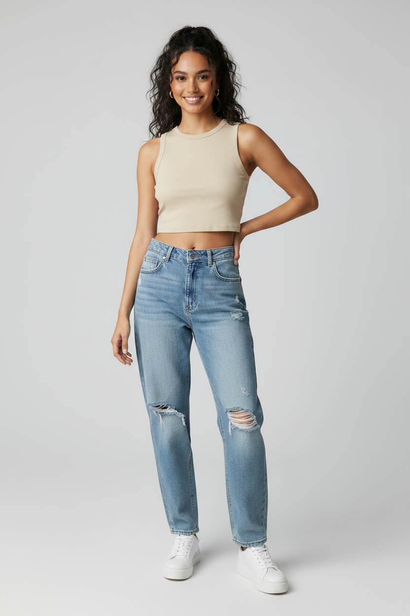 Women's Tight Crewneck Crop Tank Top