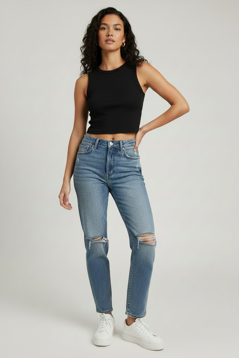 Women's Tight Crewneck Crop Tank Top