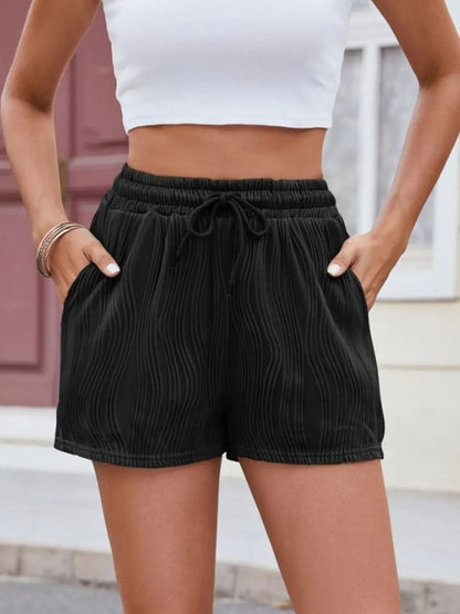 Texture Drawstring Shorts