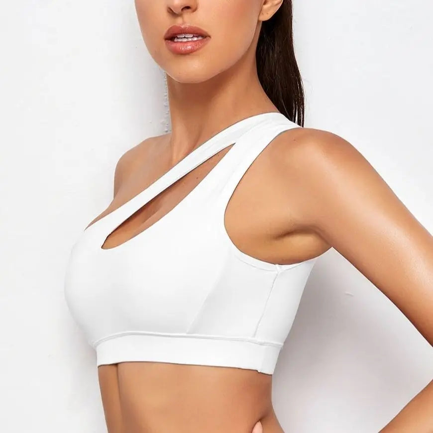 One Shoulder Push Up Sports Bra