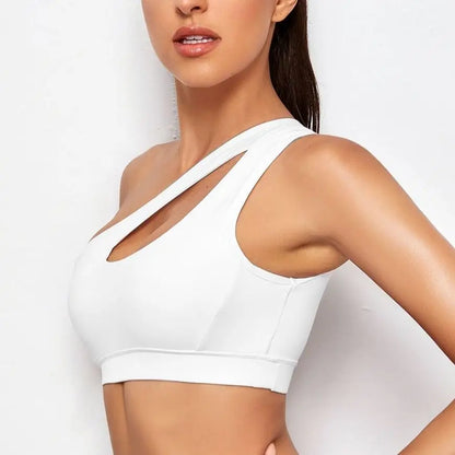 One Shoulder Push Up Sports Bra