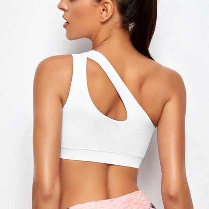 One Shoulder Push Up Sports Bra