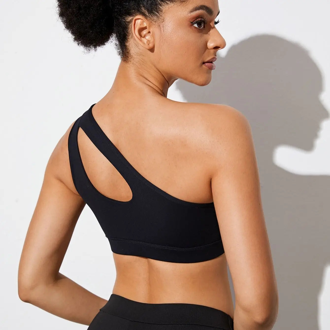 One Shoulder Push Up Sports Bra