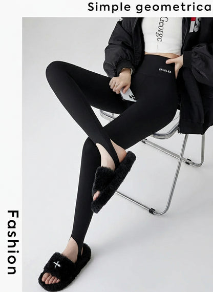 Rabbit Fleece Thicken Boots Leggings