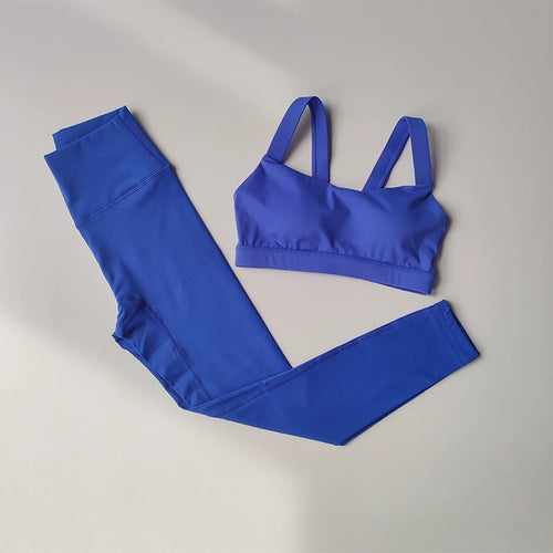 2-Piece Set - sports bra with high-waisted leggings