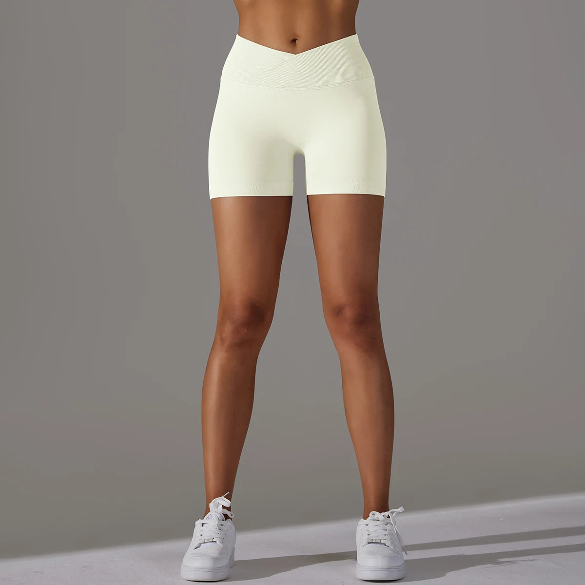 Cross-Waist Fitness Shorts