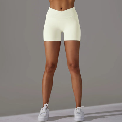 Cross-Waist Fitness Shorts