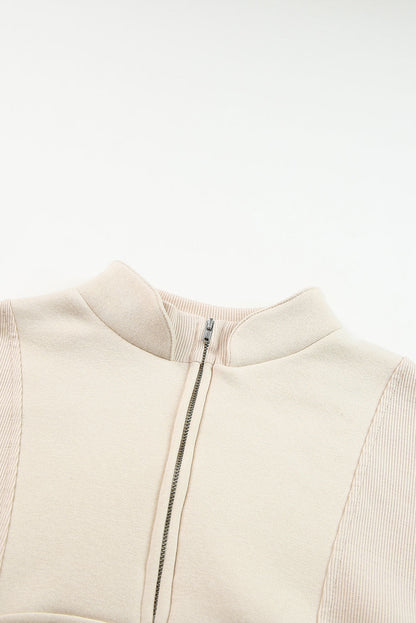 Stand Collar Fleece Sweatshirt