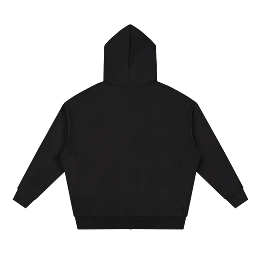 Unisex Loose Solid Full Zip Hoodie