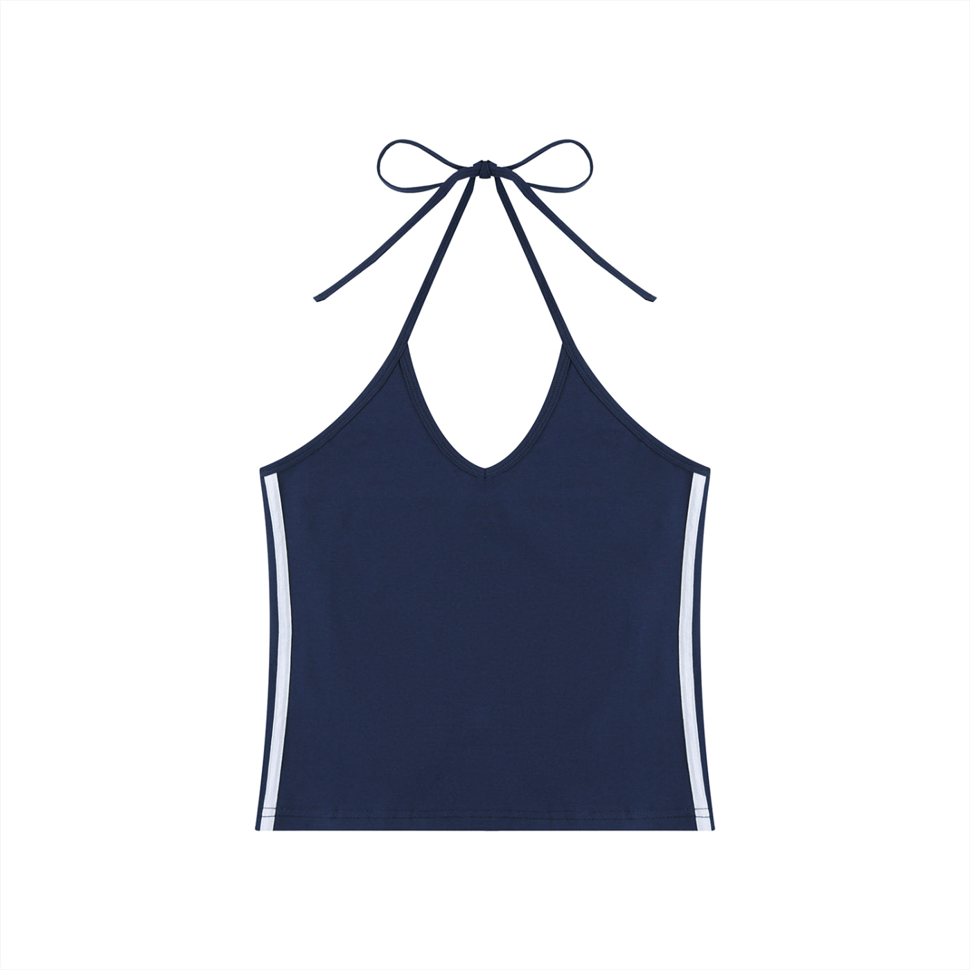 Women's Color Block Halter Crop Tank Top