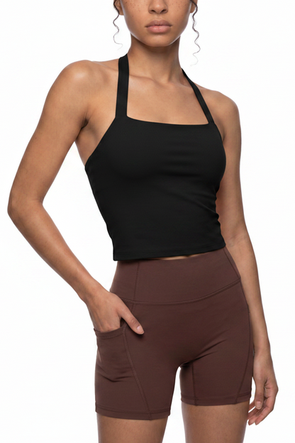 Women's Halter Crop Sports Bra