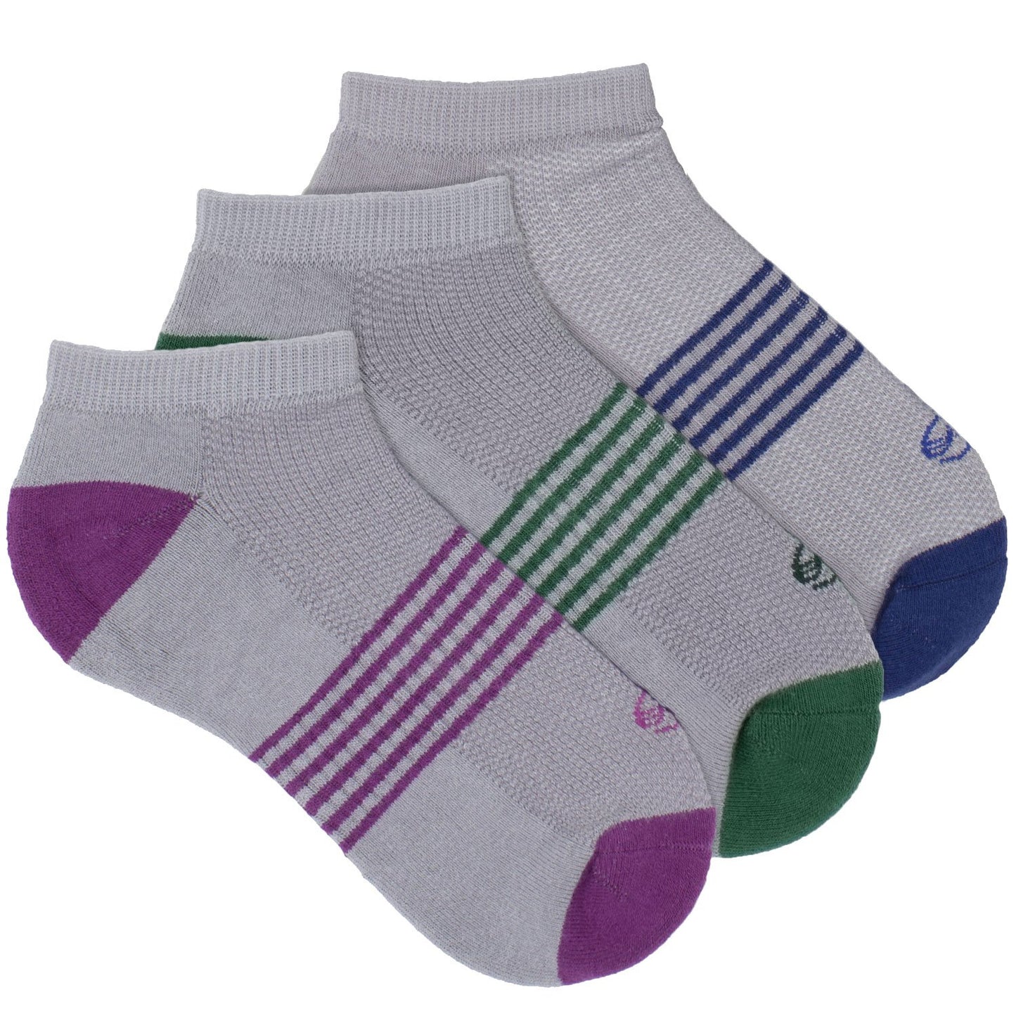 Striped No Show Performance Sock - 3 Pack