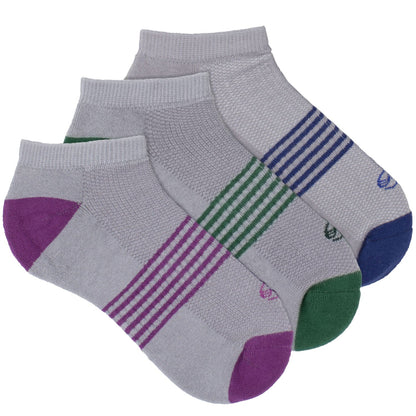 Striped No Show Performance Sock - 3 Pack